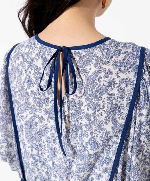 hunch（ハンチ）の「レーヨン麻 ペイズリー柄 ギャザーワンピース（ワンピース・レディース・チャコール/ベージュ/オフホワイト・FREE）」の16枚目の写真