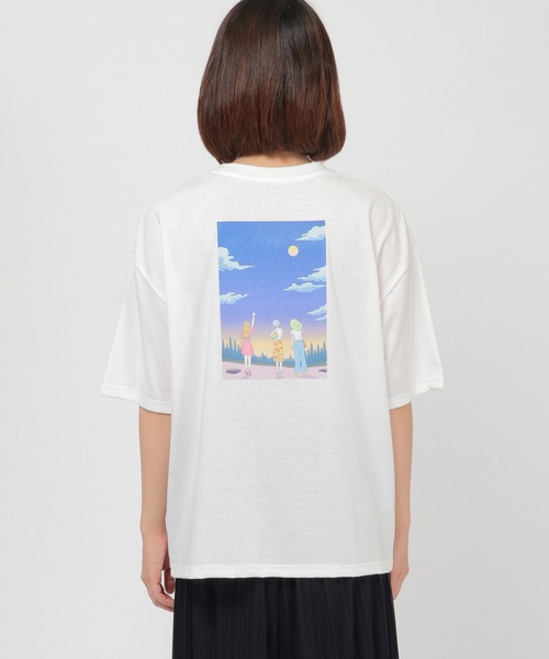 ikka（イッカ）の「Kisa コラボバックプリントT（Tシャツ/カットソー・レディース・ブラック/オフホワイト・L/S/M）」の9枚目の写真