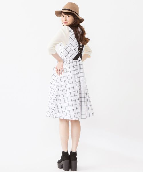 Another Edition（アナザーエディション）の「ウィンドペンノスリーブワンピース/AEBC WIND/PANE N/SL OP◆（ワンピース・レディース・オフホワイト・ﾌﾘ-）」の8枚目の写真