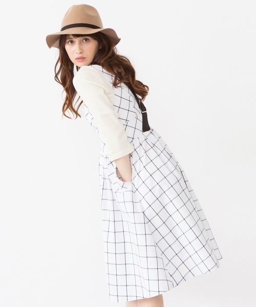 Another Edition（アナザーエディション）の「ウィンドペンノスリーブワンピース/AEBC WIND/PANE N/SL OP◆（ワンピース・レディース・オフホワイト・ﾌﾘ-）」の10枚目の写真