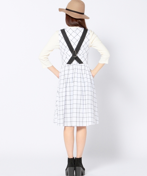 Another Edition（アナザーエディション）の「ウィンドペンノスリーブワンピース/AEBC WIND/PANE N/SL OP◆（ワンピース・レディース・オフホワイト・ﾌﾘ-）」の2枚目の写真