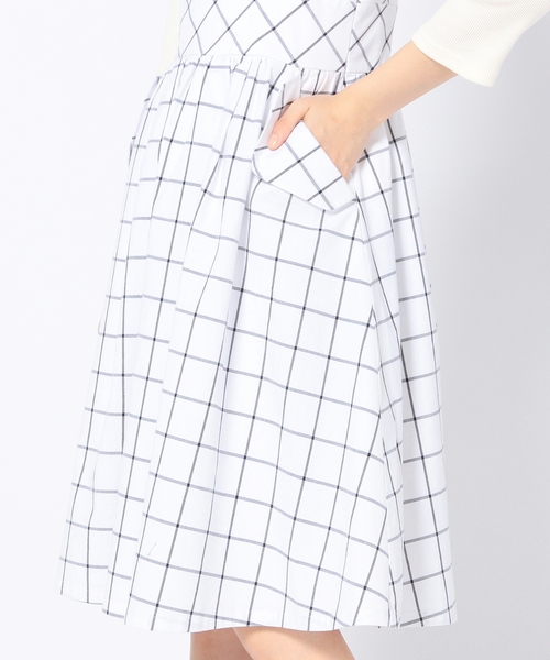 Another Edition（アナザーエディション）の「ウィンドペンノスリーブワンピース/AEBC WIND/PANE N/SL OP◆（ワンピース・レディース・オフホワイト・ﾌﾘ-）」の5枚目の写真