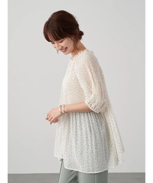 earth music&ecology(アースミュージックアンドエコロジー)の「シフォンプリーツ2wayブラウス *(シャツ/ブラウス・レディース・ブラック/アイボリー/ミント/ドット/ライトベージュ/ブラック系その他5・FREE)」の13枚目の写真