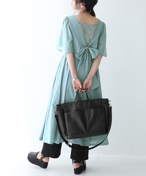 osharewalker（オシャレウォーカー）の「【廃盤】『大容量2wayデザインバッグ』（トートバッグ・レディース・アイボリー/ブラック/キャメル・FREE）」の8枚目の写真