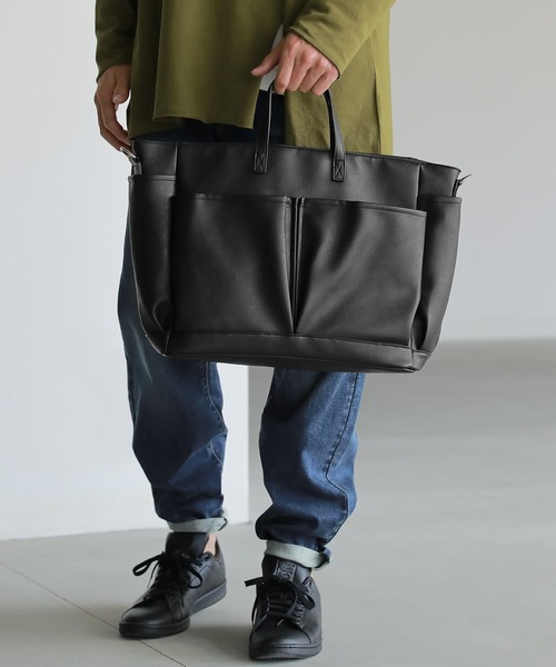 osharewalker（オシャレウォーカー）の「【廃盤】『大容量2wayデザインバッグ』（トートバッグ・レディース・アイボリー/ブラック/キャメル・FREE）」の10枚目の写真