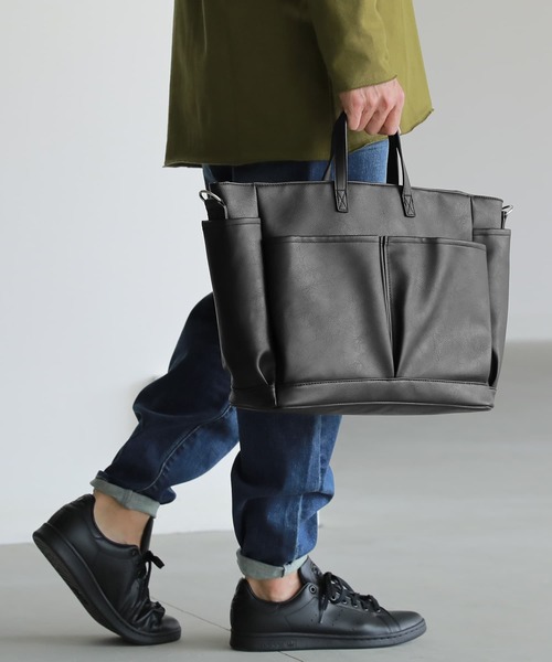 osharewalker（オシャレウォーカー）の「【廃盤】『大容量2wayデザインバッグ』（トートバッグ・レディース・アイボリー/ブラック/キャメル・FREE）」の11枚目の写真