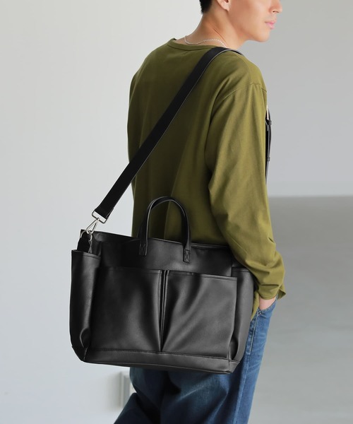 osharewalker（オシャレウォーカー）の「【廃盤】『大容量2wayデザインバッグ』（トートバッグ・レディース・アイボリー/ブラック/キャメル・FREE）」の13枚目の写真