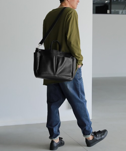 osharewalker（オシャレウォーカー）の「【廃盤】『大容量2wayデザインバッグ』（トートバッグ・レディース・アイボリー/ブラック/キャメル・FREE）」の14枚目の写真