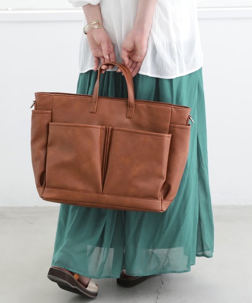 osharewalker（オシャレウォーカー）の「【廃盤】『大容量2wayデザインバッグ』（トートバッグ・レディース・アイボリー/ブラック/キャメル・FREE）」の15枚目の写真