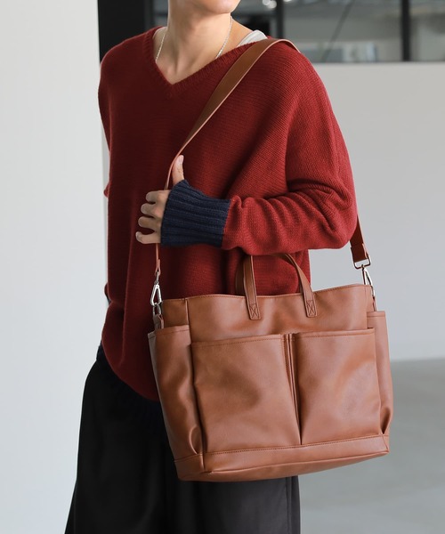 osharewalker（オシャレウォーカー）の「【廃盤】『大容量2wayデザインバッグ』（トートバッグ・レディース・アイボリー/ブラック/キャメル・FREE）」の19枚目の写真