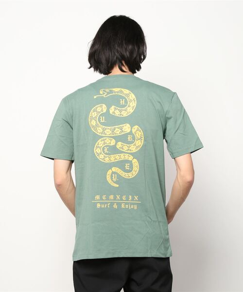 Hurley （ハーレー）の「M EVD WSH SURF SNAKE  / ハーレー バックプリント半袖Tシャツ（Tシャツ/カットソー・メンズ・ホワイト/ブラック/グリーン系その他・SMALL/MEDIUM/LARGE/X-LARGE）」の14枚目の写真