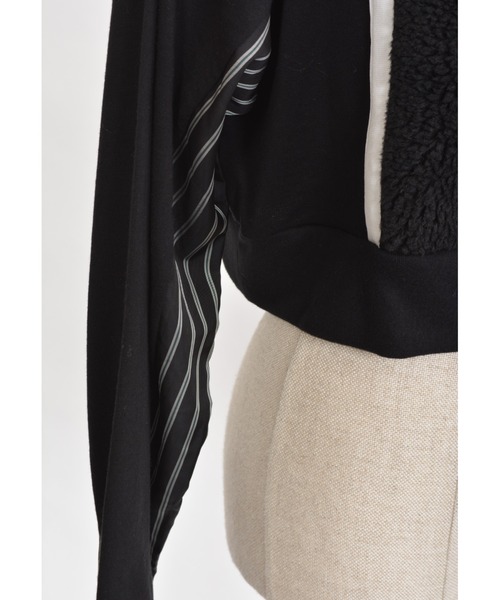 gomme（ゴム）の「60/-ファイン裏毛　ショートトレーナー（スウェット・レディース・ブラック/チャコールグレー/カーキ・MEDIUM）」の9枚目の写真