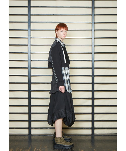 gomme（ゴム）の「60/-ファイン裏毛　ショートトレーナー（スウェット・レディース・ブラック/チャコールグレー/カーキ・MEDIUM）」の10枚目の写真