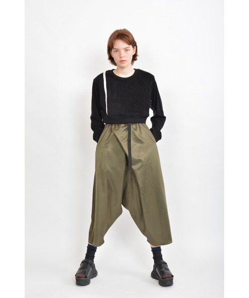 gomme（ゴム）の「60/-ファイン裏毛　ショートトレーナー（スウェット・レディース・ブラック/チャコールグレー/カーキ・MEDIUM）」の7枚目の写真