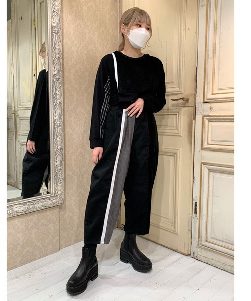 gomme（ゴム）の「60/-ファイン裏毛　ショートトレーナー（スウェット・レディース・ブラック/チャコールグレー/カーキ・MEDIUM）」の21枚目の写真