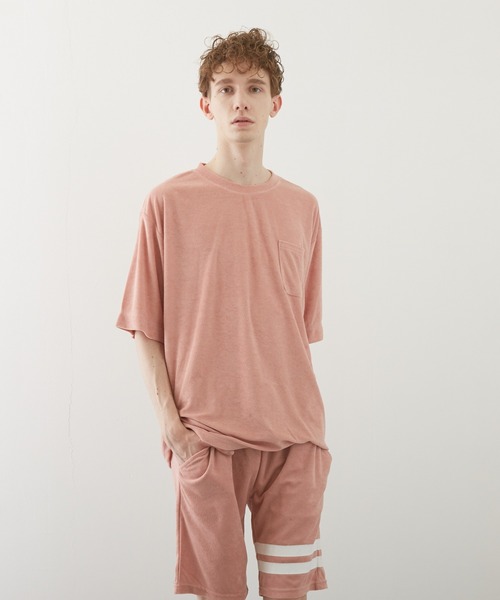 TONE SELECT WEAR（トーンセレクトウェア）の「【TONE BY AS】パイルボケ付き半袖クルー(BL)（Tシャツ/カットソー・メンズ・ブラック/ベージュ/ネイビー/ピンク/イエロー/アイボリー・LARGE/MEDIUM）」の6枚目の写真