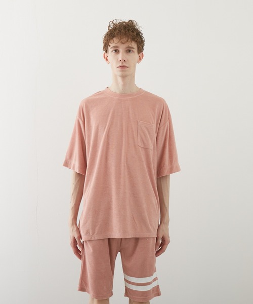 TONE SELECT WEAR（トーンセレクトウェア）の「【TONE BY AS】パイルボケ付き半袖クルー(BL)（Tシャツ/カットソー・メンズ・ブラック/ベージュ/ネイビー/ピンク/イエロー/アイボリー・LARGE/MEDIUM）」の20枚目の写真