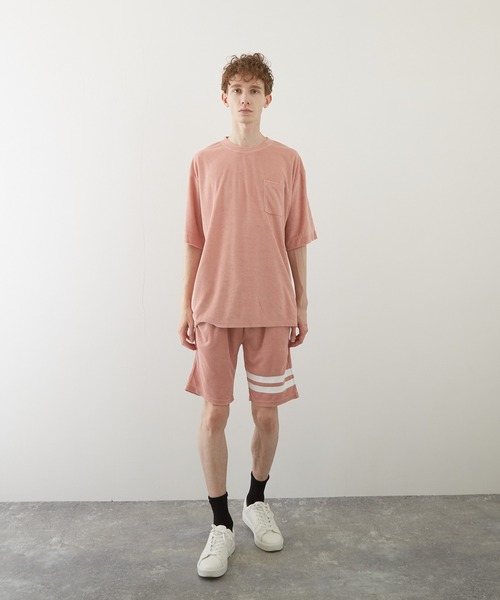 TONE SELECT WEAR（トーンセレクトウェア）の「【TONE BY AS】パイルボケ付き半袖クルー(BL)（Tシャツ/カットソー・メンズ・ブラック/ベージュ/ネイビー/ピンク/イエロー/アイボリー・LARGE/MEDIUM）」の15枚目の写真