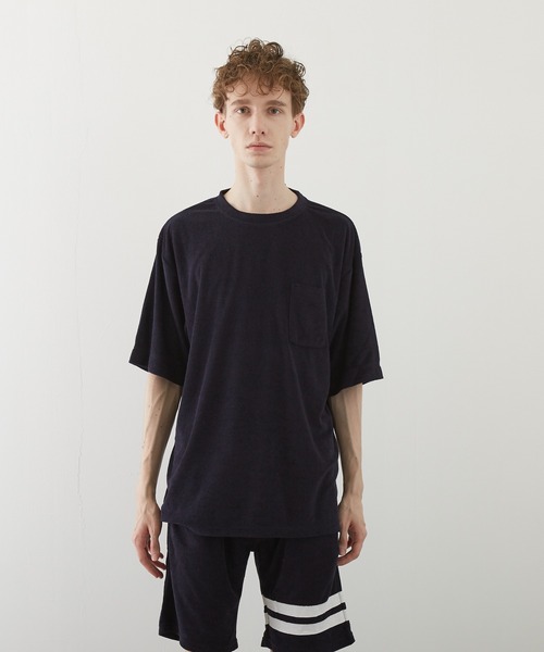 TONE SELECT WEAR（トーンセレクトウェア）の「【TONE BY AS】パイルボケ付き半袖クルー(BL)（Tシャツ/カットソー・メンズ・ブラック/ベージュ/ネイビー/ピンク/イエロー/アイボリー・LARGE/MEDIUM）」の21枚目の写真