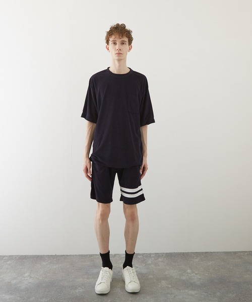 TONE SELECT WEAR（トーンセレクトウェア）の「【TONE BY AS】パイルボケ付き半袖クルー(BL)（Tシャツ/カットソー・メンズ・ブラック/ベージュ/ネイビー/ピンク/イエロー/アイボリー・LARGE/MEDIUM）」の10枚目の写真
