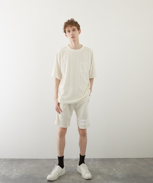 TONE SELECT WEAR（トーンセレクトウェア）の「【TONE BY AS】パイルボケ付き半袖クルー(BL)（Tシャツ/カットソー・メンズ・ブラック/ベージュ/ネイビー/ピンク/イエロー/アイボリー・LARGE/MEDIUM）」の11枚目の写真