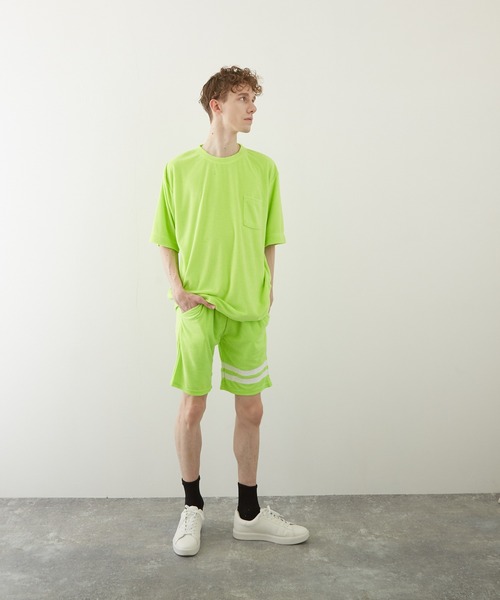 TONE SELECT WEAR（トーンセレクトウェア）の「【TONE BY AS】パイルボケ付き半袖クルー(BL)（Tシャツ/カットソー・メンズ・ブラック/ベージュ/ネイビー/ピンク/イエロー/アイボリー・LARGE/MEDIUM）」の12枚目の写真