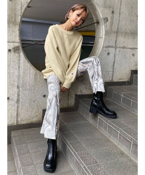 EMODA（エモダ）の「フロントタックフレアパンツ（その他パンツ・レディース・ブラック/オレンジ/グリーン/その他・SMALL/MEDIUM）」の10枚目の写真