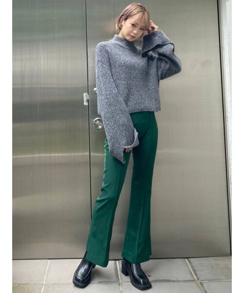 EMODA（エモダ）の「フロントタックフレアパンツ（その他パンツ・レディース・ブラック/オレンジ/グリーン/その他・SMALL/MEDIUM）」の12枚目の写真