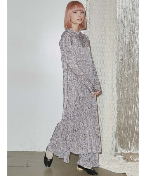 merry jenny（メリージェニー）の「floralメロウロングワンピース（ワンピース・レディース・ピンク/パープル/ブラウン・FREE）」の3枚目の写真