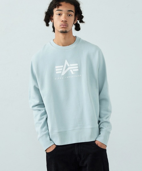 Alpha Industries（アルファインダストリーズ）の「ブランドロゴ クルーネックスウェット　無地/カモ柄（スウェット・メンズ・ブラック/ブラック系その他/ブラック系その他2/ヘザーグレー/グレイッシュベージュ/ブルー系その他/グレイッシュブルー・LARGE/X-LARGE/MEDIUM）」の7枚目の写真