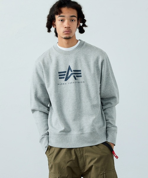 Alpha Industries（アルファインダストリーズ）の「ブランドロゴ クルーネックスウェット　無地/カモ柄（スウェット・メンズ・ブラック/ブラック系その他/ブラック系その他2/ヘザーグレー/グレイッシュベージュ/ブルー系その他/グレイッシュブルー・LARGE/X-LARGE/MEDIUM）」の20枚目の写真
