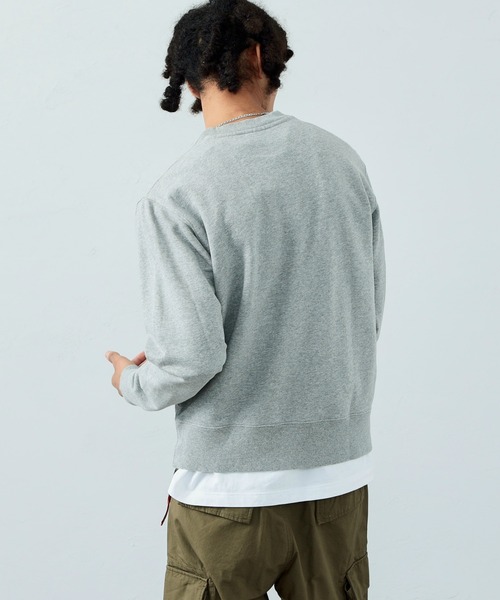 Alpha Industries（アルファインダストリーズ）の「ブランドロゴ クルーネックスウェット　無地/カモ柄（スウェット・メンズ・ブラック/ブラック系その他/ブラック系その他2/ヘザーグレー/グレイッシュベージュ/ブルー系その他/グレイッシュブルー・LARGE/X-LARGE/MEDIUM）」の22枚目の写真