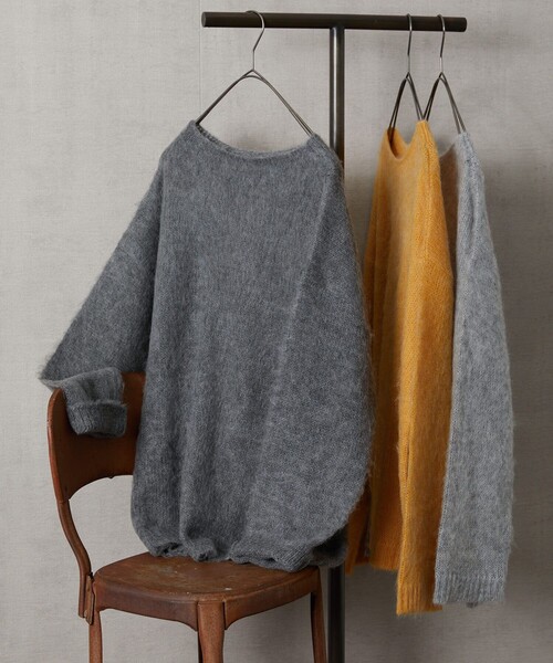 FREAK'S STORE（フリークスストア）の「▽【WEB限定】モヘヤニットプルオーバー（ニット/セーター・レディース・ライトグレー/ブラック/グレー/イエロー/ブルー/ナチュラル・ﾌﾘ-）」の4枚目の写真