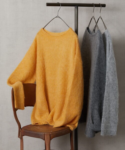 FREAK'S STORE（フリークスストア）の「▽【WEB限定】モヘヤニットプルオーバー（ニット/セーター・レディース・ライトグレー/ブラック/グレー/イエロー/ブルー/ナチュラル・ﾌﾘ-）」の6枚目の写真