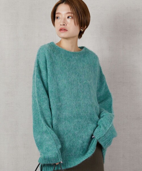 FREAK'S STORE（フリークスストア）の「▽【WEB限定】モヘヤニットプルオーバー（ニット/セーター・レディース・ライトグレー/ブラック/グレー/イエロー/ブルー/ナチュラル・ﾌﾘ-）」の5枚目の写真