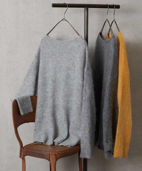 FREAK'S STORE（フリークスストア）の「▽【WEB限定】モヘヤニットプルオーバー（ニット/セーター・レディース・ライトグレー/ブラック/グレー/イエロー/ブルー/ナチュラル・ﾌﾘ-）」の3枚目の写真