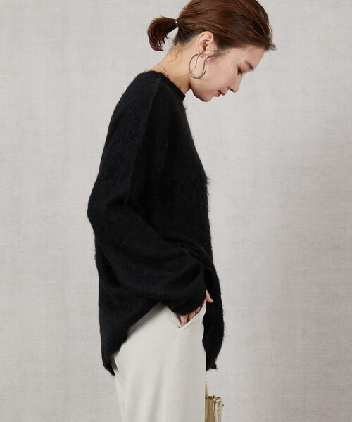 FREAK'S STORE（フリークスストア）の「▽【WEB限定】モヘヤニットプルオーバー（ニット/セーター・レディース・ライトグレー/ブラック/グレー/イエロー/ブルー/ナチュラル・ﾌﾘ-）」の2枚目の写真