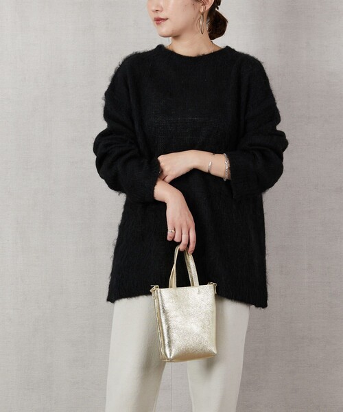 FREAK'S STORE（フリークスストア）の「▽【WEB限定】モヘヤニットプルオーバー（ニット/セーター・レディース・ライトグレー/ブラック/グレー/イエロー/ブルー/ナチュラル・ﾌﾘ-）」の14枚目の写真