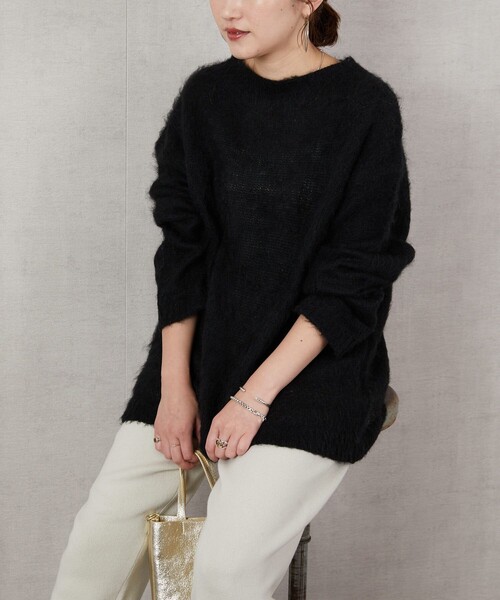 FREAK'S STORE（フリークスストア）の「▽【WEB限定】モヘヤニットプルオーバー（ニット/セーター・レディース・ライトグレー/ブラック/グレー/イエロー/ブルー/ナチュラル・ﾌﾘ-）」の8枚目の写真