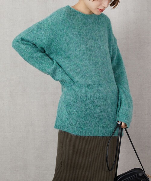 FREAK'S STORE（フリークスストア）の「▽【WEB限定】モヘヤニットプルオーバー（ニット/セーター・レディース・ライトグレー/ブラック/グレー/イエロー/ブルー/ナチュラル・ﾌﾘ-）」の15枚目の写真