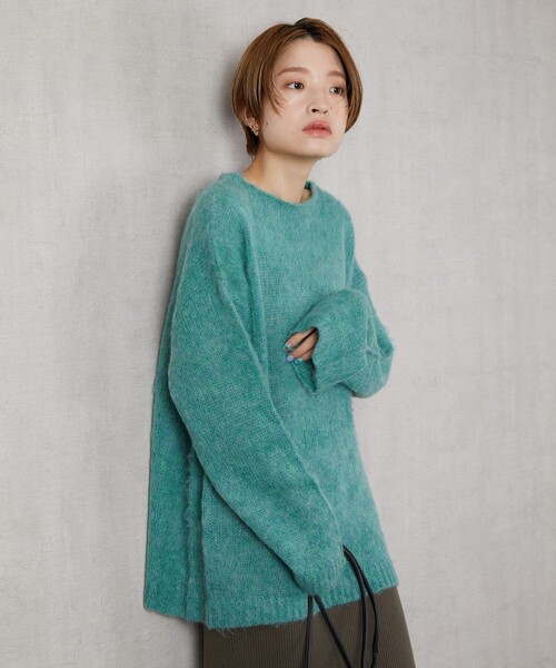 FREAK'S STORE（フリークスストア）の「▽【WEB限定】モヘヤニットプルオーバー（ニット/セーター・レディース・ライトグレー/ブラック/グレー/イエロー/ブルー/ナチュラル・ﾌﾘ-）」の18枚目の写真