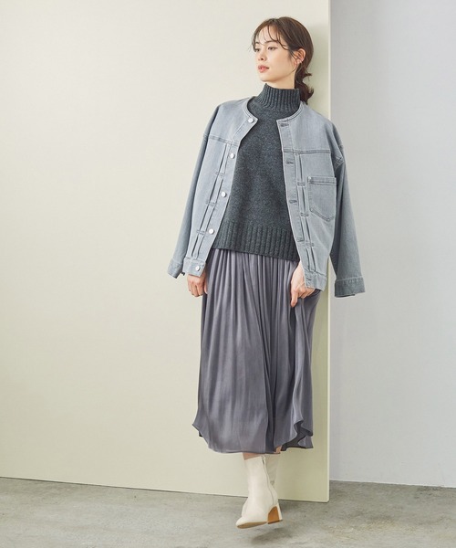 ROPE'(ロペ)の「【一部WEB限定】タスマニアウールボトルネックタイトプルオーバーニット(ニット/セーター・レディース・チャコールグレー/ホワイト/ベージュ/ライトグリーン/カーキ/サックスブルー/ラベンダー・38)」の19枚目の写真