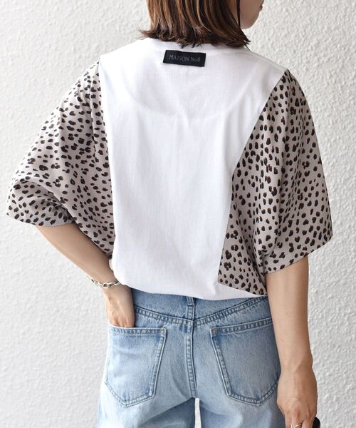 SHIPS（シップス）の「【SHIPS別注】MAISON No.8：ドッキングトップス（Tシャツ/カットソー・レディース・ベージュ/ベージュ系その他/ブラック・ONE SIZE）」の8枚目の写真