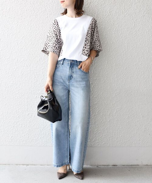 SHIPS（シップス）の「【SHIPS別注】MAISON No.8：ドッキングトップス（Tシャツ/カットソー・レディース・ベージュ/ベージュ系その他/ブラック・ONE SIZE）」の9枚目の写真