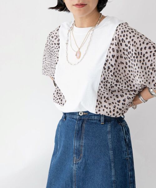 SHIPS（シップス）の「【SHIPS別注】MAISON No.8：ドッキングトップス（Tシャツ/カットソー・レディース・ベージュ/ベージュ系その他/ブラック・ONE SIZE）」の10枚目の写真