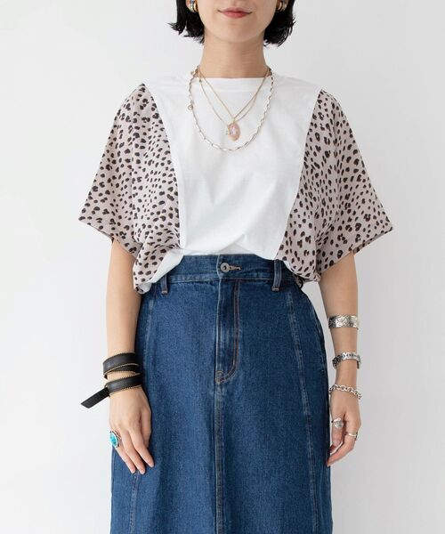 SHIPS（シップス）の「【SHIPS別注】MAISON No.8：ドッキングトップス（Tシャツ/カットソー・レディース・ベージュ/ベージュ系その他/ブラック・ONE SIZE）」の12枚目の写真