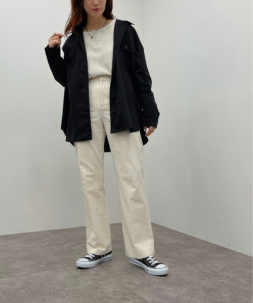 apres jour mignon(アプレジュールミニョン)の「BIG CPOシャツ【ZOZOTOWN限定アイテム】(シャツ/ブラウス・レディース・ブラック/ダークグリーン/カーキ・X-LARGE/フリー)」の10枚目の写真