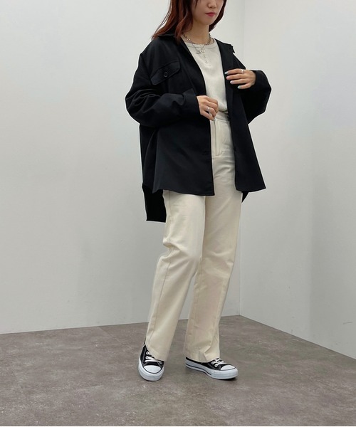 apres jour mignon(アプレジュールミニョン)の「BIG CPOシャツ【ZOZOTOWN限定アイテム】(シャツ/ブラウス・レディース・ブラック/ダークグリーン/カーキ・X-LARGE/フリー)」の7枚目の写真