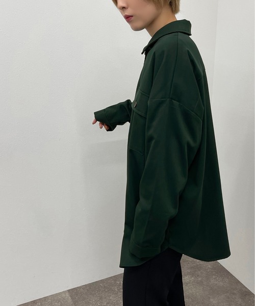 apres jour mignon(アプレジュールミニョン)の「BIG CPOシャツ【ZOZOTOWN限定アイテム】(シャツ/ブラウス・レディース・ブラック/ダークグリーン/カーキ・X-LARGE/フリー)」の11枚目の写真
