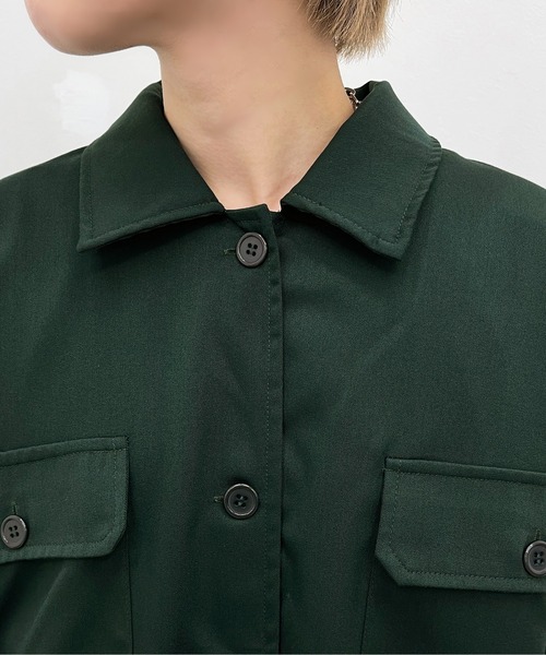 apres jour mignon(アプレジュールミニョン)の「BIG CPOシャツ【ZOZOTOWN限定アイテム】(シャツ/ブラウス・レディース・ブラック/ダークグリーン/カーキ・X-LARGE/フリー)」の15枚目の写真